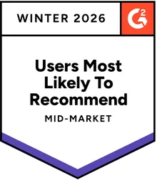 G2 Winter 2026 – Users Most Likely To Recommend